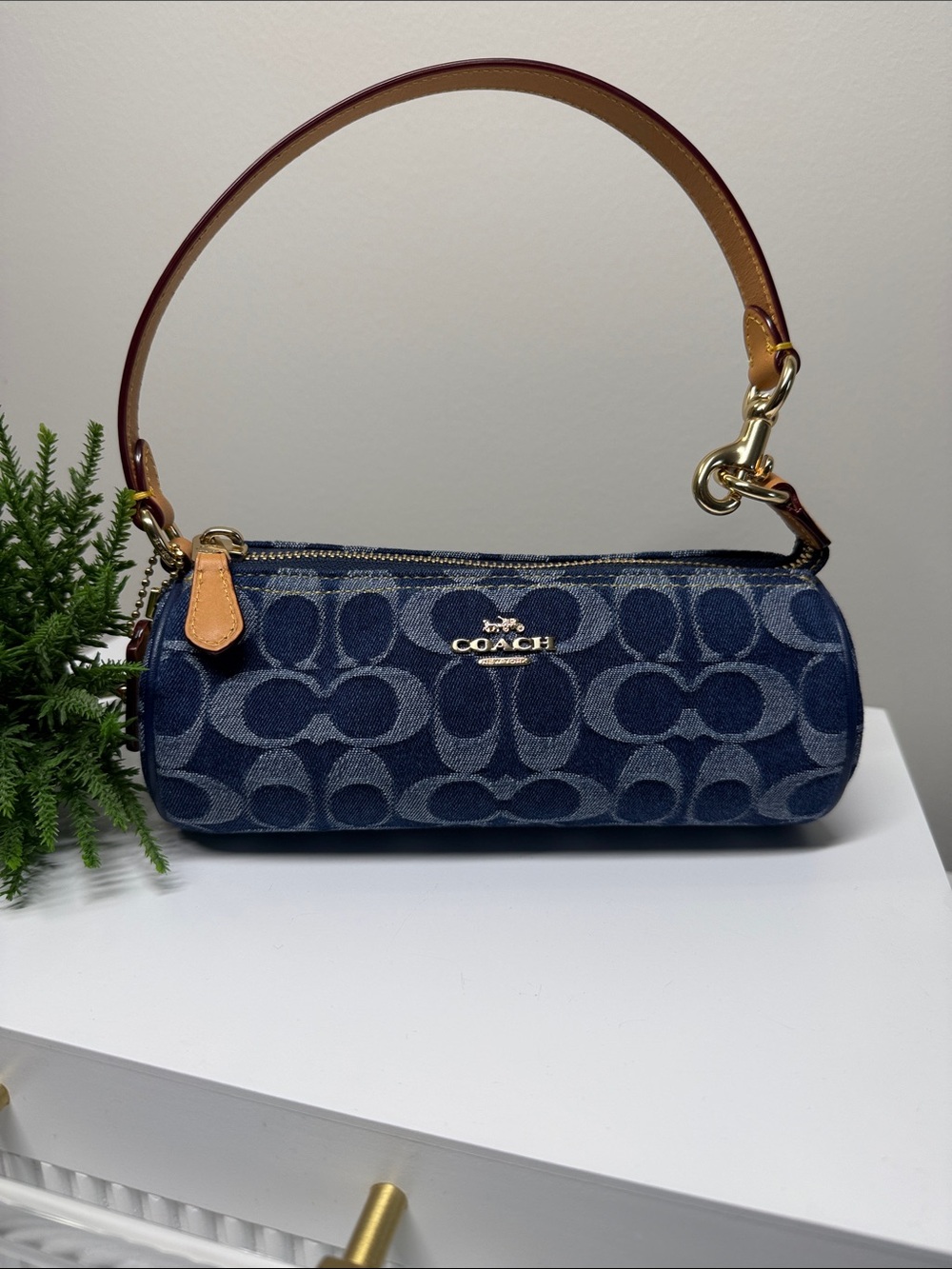 🍒 Coach Nolita Barrel in Signature Denim